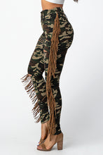 Load image into Gallery viewer, Camouflage Pants With  Leather Tassel Jeans Large Size .