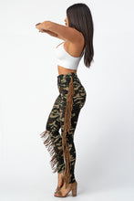Load image into Gallery viewer, Camouflage Pants With  Leather Tassel Jeans Large Size .
