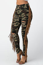 Load image into Gallery viewer, Camouflage Pants With Leather Tassel Jeans X-Large Size