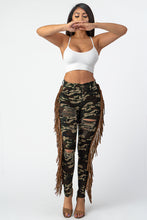 Load image into Gallery viewer, Camouflage Pants With  Leather Tassel Jeans Large Size .