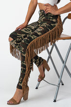 Load image into Gallery viewer, Camouflage Pants With Leather Tassel Jeans Medium Size
