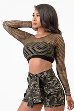 Load image into Gallery viewer, Sleeve Front Tie Camouflage Cargo Shorts Small Size .