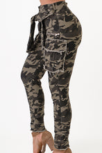 Load image into Gallery viewer, Sleeve Front Tie Camouflage Cargo Pants Medium Size .