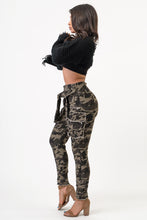 Load image into Gallery viewer, Sleeve Front Tie Camouflage Cargo Pants Medium Size .