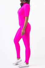 Load image into Gallery viewer, PK RIBBON Made In USA Total Work Out Yoga Clothing Lovely Neon Pink Color TOPS L.XL